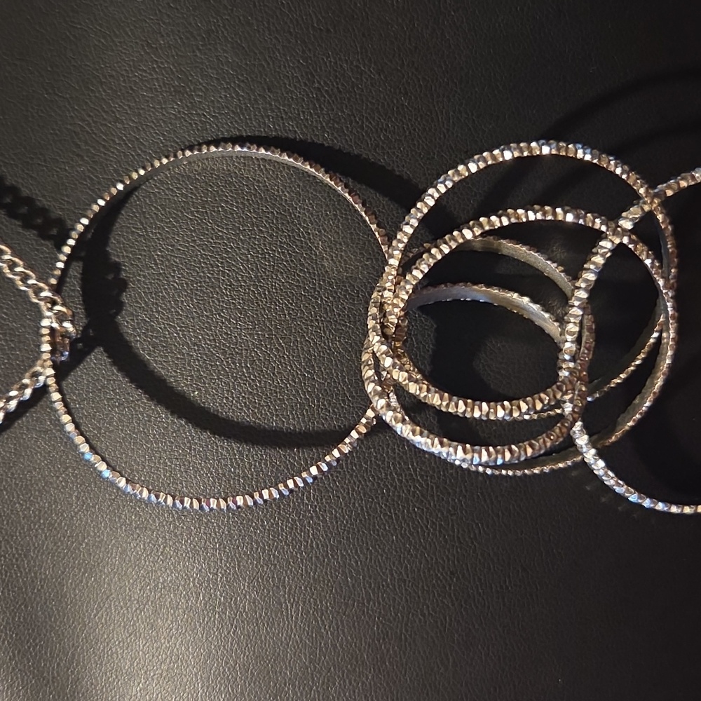 Express Geometric Circles Long Statement Necklace - image 3